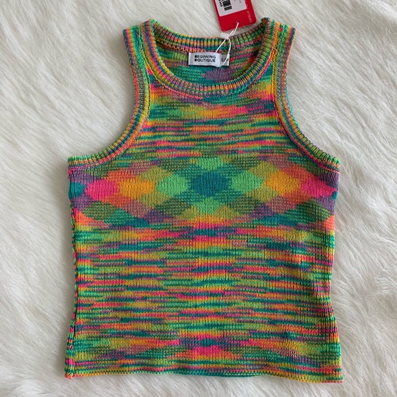 Beginning Boutique rainbow tank top - Picture 1 of 3